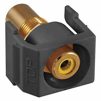 HUBBELL PREMISE WIRING Inline Coupler RCA Duplex Black, 22LW22