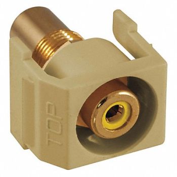 HUBBELL PREMISE WIRING Inline Coupler RCA Duplex Ivory, 22LW23