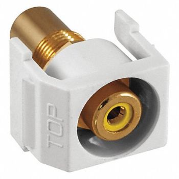 HUBBELL PREMISE WIRING Inline Coupler RCA Duplex White, 22LW26