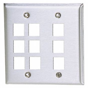 HUBBELL PREMISE WIRING Plate 9 Ports Gray, 22LW32