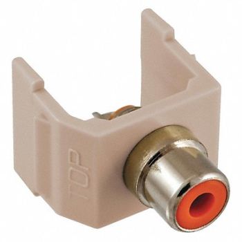HUBBELL PREMISE WIRING Inline Coupler RCA Duplex Almond, 22LX31