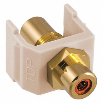 HUBBELL PREMISE WIRING Inline Coupler RCA Duplex Light Almond, 22LX33
