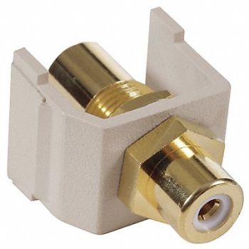 HUBBELL PREMISE WIRING Inline Coupler RCA Duplex Almond, 22LX41