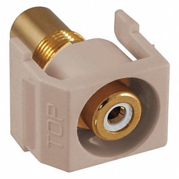 HUBBELL PREMISE WIRING Inline Coupler RCA Duplex Almond, 22LX43