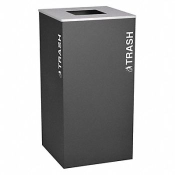 TOUGH GUY Trash Can Square 36 gal Black, 22N320