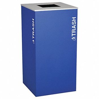 TOUGH GUY Trash Can Square 36 gal Blue, 22N323