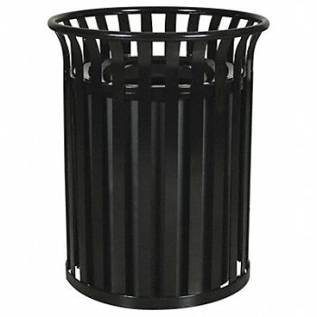 TOUGH GUY J6407 Trash Can 35 gal Black Steel, 22N327