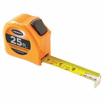 KESON Tape Measure 1 In x 25 ft Orange In/Ft, 22N885
