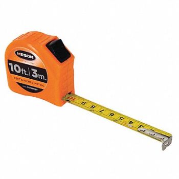 KESON Tape Measure 5/8 In x 10 ft/3m Orange, 22N893