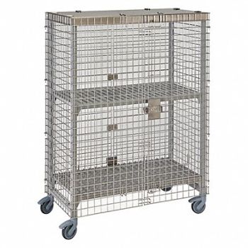 CAMBRO Mobile Security Unit 67-3/4 H Spckld Gry, 22NV15