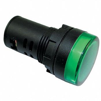 DAYTON Raised Indicator Light 22mm 240V Green, 22NZ09
