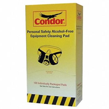 CONDOR Respirator Wipes 5 in x 8 in PK100, 22PN89