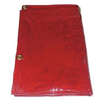 WESTWARD J4039 Welding Curtain 6 ft H 6 ft W Red, 22RN60