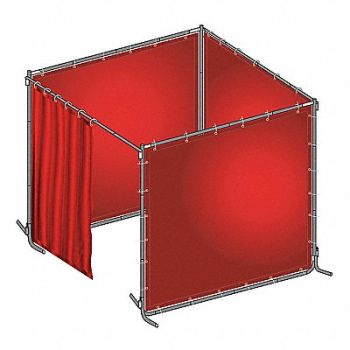 WESTWARD J4046 Welding Booth Kit 6 ft W 6 ft H Red, 22RP04