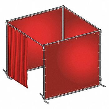 WESTWARD J4047 Welding Booth Kit 8 ft W 6 ft H Red, 22RP05