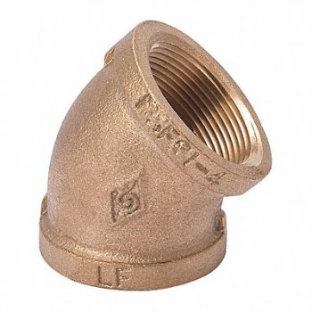 GRAINGER APPROVED 45 Elbow Brass 1 1/2 FNPT Class 125, 22UL04