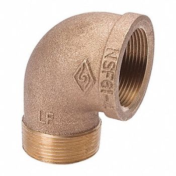 GRAINGER APPROVED 90 Street Elbow Brass 2 in MNPT x FNPT, 22UL09
