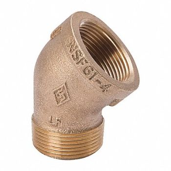 GRAINGER APPROVED 45 Street Elbow Brass 1 in Class 125, 22UL15