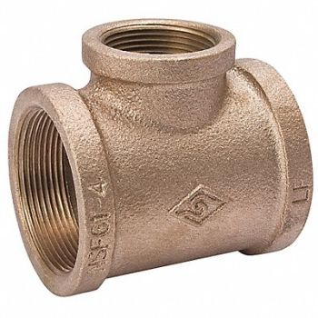 GRAINGER APPROVED Tee Red Brass 3/4 x 3/4 x 1/2 in FNPT, 6RCZ2