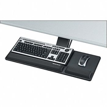 FELLOWES Keyboard Tray Blk Glide Track 17-5/16In., 22W779