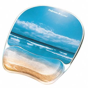 FELLOWES Mousepad w/Wrist Support Sandy Beach, 22W820