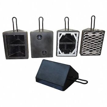 GRAINGER APPROVED Wheel Chock Kit Mlded Rbr w/Stl Grab Blk, 22XW80
