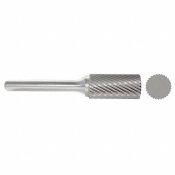 GRAINGER APPROVED Cylinder Bur SA Carbide 1/4 Single Cut, 22YA11
