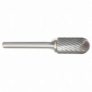 GRAINGER APPROVED Cylinder Bur SC Radius 3/8 Carbide, 22YA14