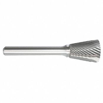 GRAINGER APPROVED Inverted Cone Bur 1/2 Carbide, 22YA04