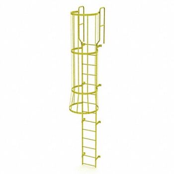 TRI-ARC Ladder Steel WalkThru Fixed Cage 14-Rung, 231D62