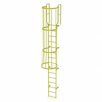 TRI-ARC Ladder Steel WalkThru Fixed Cage 15-Rung, 231D63