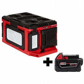 MILWAUKEE M18 Light/Charger. XC5.0 Battery Pack, 382YT8
