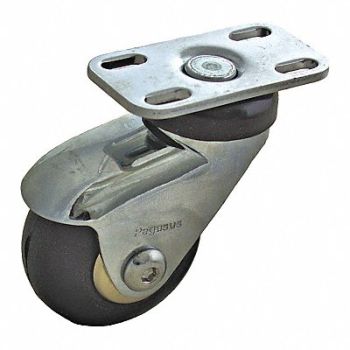 GRAINGER APPROVED Quiet-Roll Medical Plate Caster Swivel, 455U10