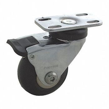 GRAINGER APPROVED Quiet-Roll Medical Plate Caster Swivel, 455U08