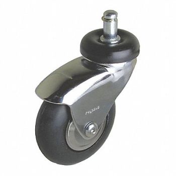 GRAINGER APPROVED Quiet-Roll Friction-Ring Stem Caster 3, 454Y44