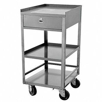 GRAINGER APPROVED Mobile Wrkstion SS 16-3/4 L 18-3/4 W, 23AR43