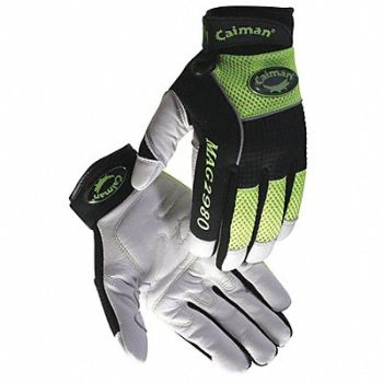 CAIMAN Mechanics Gloves White/HiVis Lime 2XL PR, 23K092