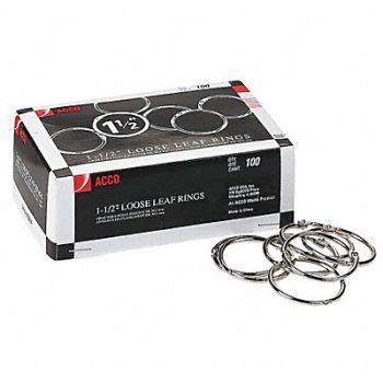 ACCO Binder Ring Metal Steel PK100, 23K151