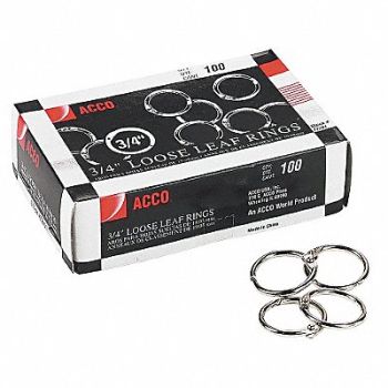 ACCO Binder Ring Metal Steel PK100, 23K152