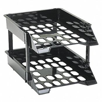 DEFLECT-O Letter Tray Black Plastic PK2, 23K237