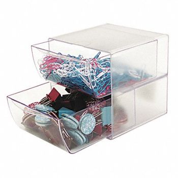 DEFLECT-O Desktop Organizer Clear Plastic, 23K244