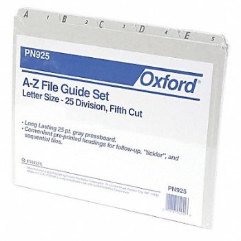 PENDAFLEX File Guide Set Preprinted Tabs Gray PK25, 23K380