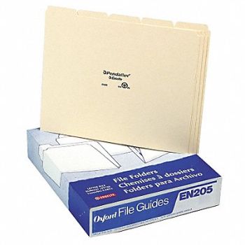 PENDAFLEX File Guide Set Write-On Manila PK100, 23K555