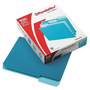 PENDAFLEX Letter File Folders Teal/Lt Teal PK100, 23K561