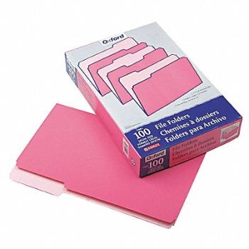PENDAFLEX Legal File Folders Pink/Lt Pink PK100, 23K564