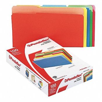PENDAFLEX Legal File Folders Assorted PK100, 23K627