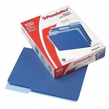 PENDAFLEX Letter File Folders Navy Blue PK100, 23K632
