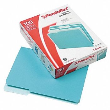 PENDAFLEX Letter File Folders Aqua PK100, 23K639