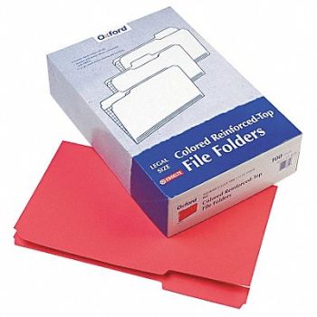 PENDAFLEX Legal File Folders Red/Light Red PK100, 23K745