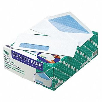 QUALITY PARK Window Envelope Gummed Flap PK500, 23K923